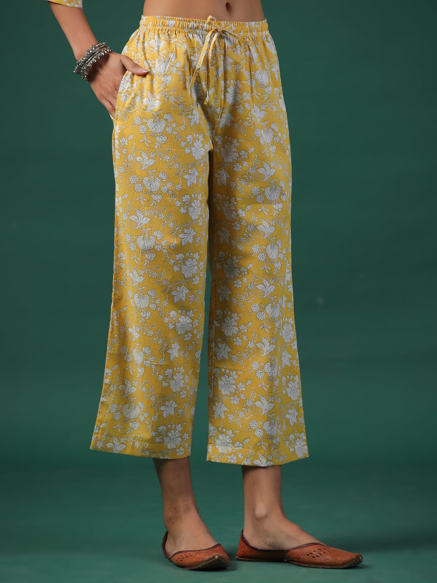 Mogra Kurta Set - Kurta +Pant (Yellow)